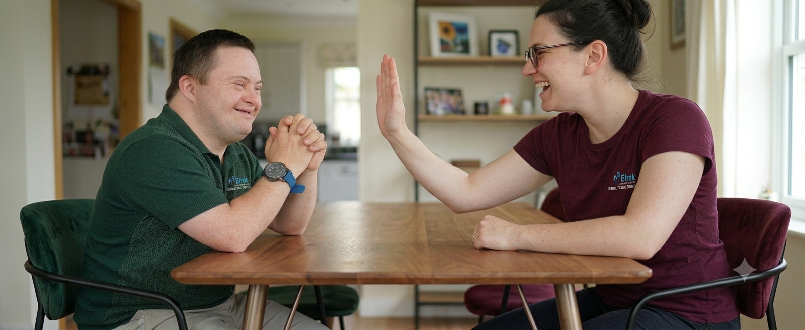 Elrok support worker and participant